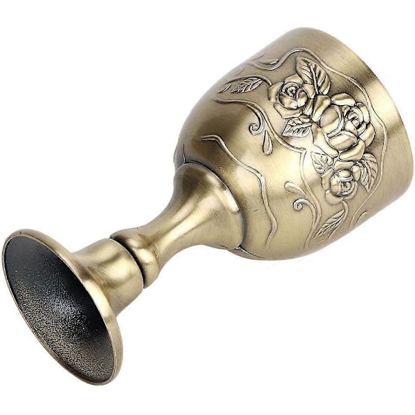 Europeisk Bägare Metall Präglad Vinkopp Konst Hantverk Heminredning Ornament