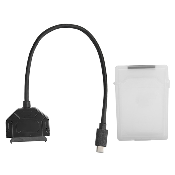 TypeC SATA-adapter 2,5 tommer USB 3.0 10G SSD HDD harddiskdrev kabelbeskyttelsesboks (hvid)