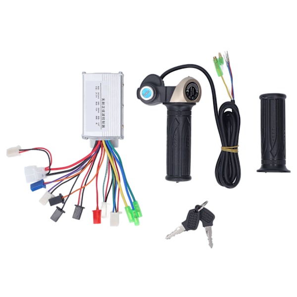 24V 350W børsteløs motorcontroller Twist Throttle Grip med låsnøgle til elcykel