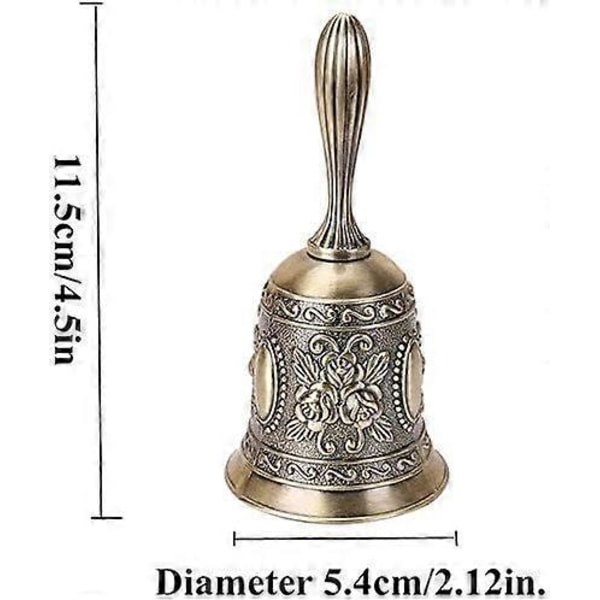 Retro Gyllene Äpple Ringklocka Antik Handklocka Brons Middagsklocka Restaurang Serviceklocka Mässing Pingla Bröllop Klass Kyrkklocka