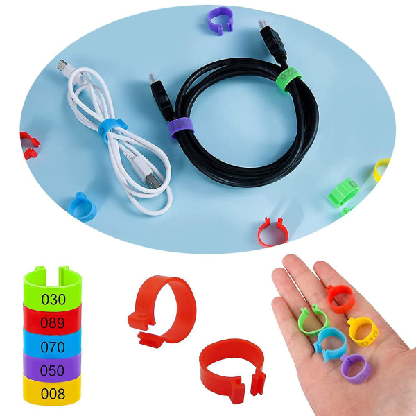 Färgglada 20 mm plastbenringar för fjäderfä (100 stycken)