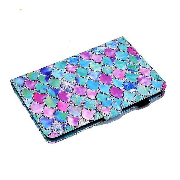 Målat Mönster Tpu Horisontellt Flip Läder Skyddsfodral För Kindle Fire Hd 8 2020 Zekai Färg Fiskskalor