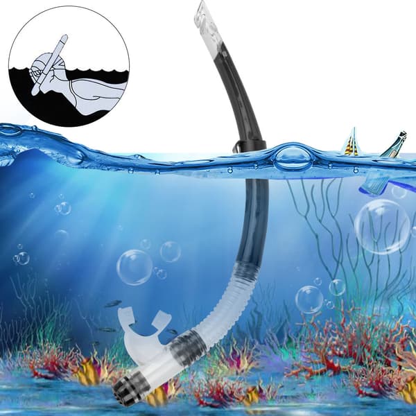 Professionel Dykning Snorkling Åndedrætsrør Semi-tør Dykning Svømmeudstyr (Transparent Sort)