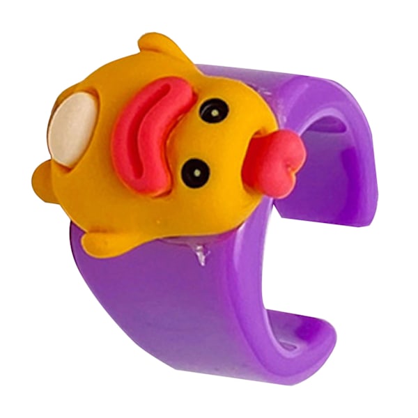 Barn Knuckle Ringar Cartoon Djurmönster Öppning Färgglada Fashionabla Hartsmycken Ringar Typ C