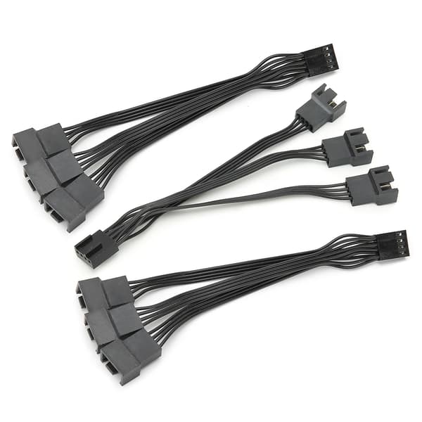3 stk vifteforlengelseskabel 1 til 3 4-pinners kontakt splitteradapter strømomformer