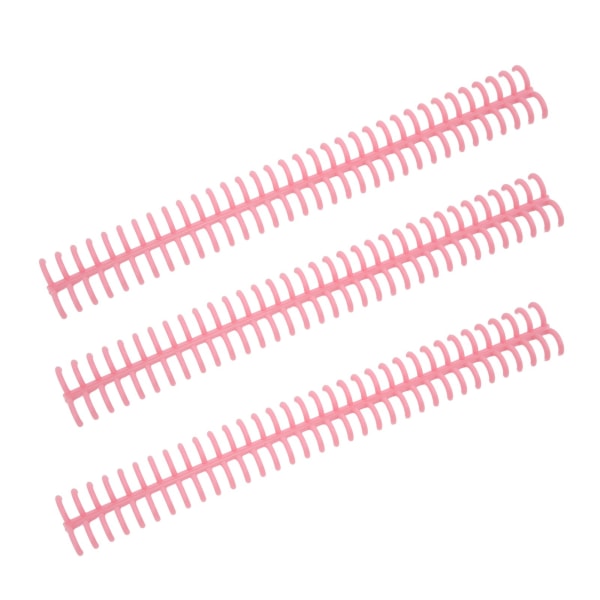 10 stk 34 hull bindersrygg i plast, avtakbare løse bladringer, 12 mm diameter, rosa