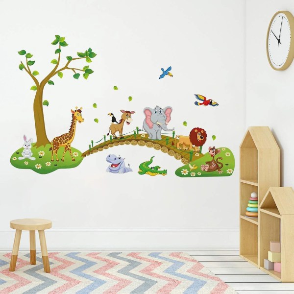 Safari Jungle Animals Set - Avtagbara dekaler för inredning i barnrum, baby eller vardagsrum