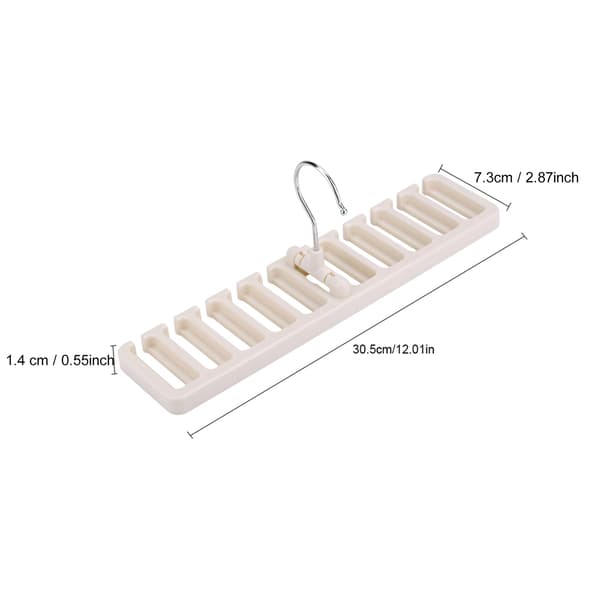 10-spors slipsbelte skjerf stativ organizer solid plast klesskap garderobe plassbesparende beige