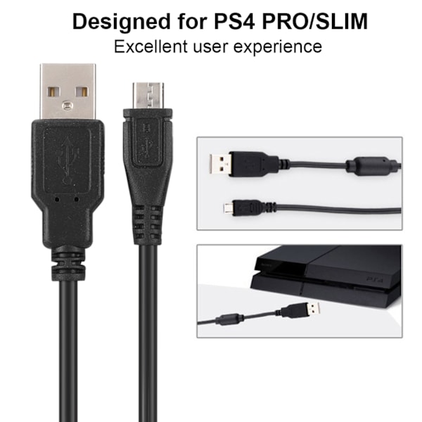 1,8M USB-laddningskabel med magnetring för PS4 / Slim / Pro Controller Gamepad