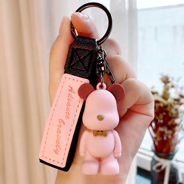 Keychain Pendant Fashion Cartoon Animal Keychain Accessory for Car Couple Schoolbag Pink