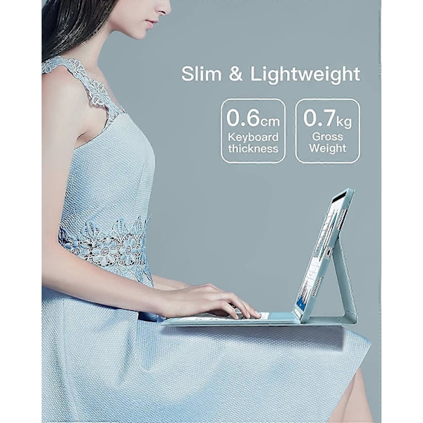 Tangentbordsfodral för Samsung Tab S6 Lite 10.4\" med Mus (Rosa)