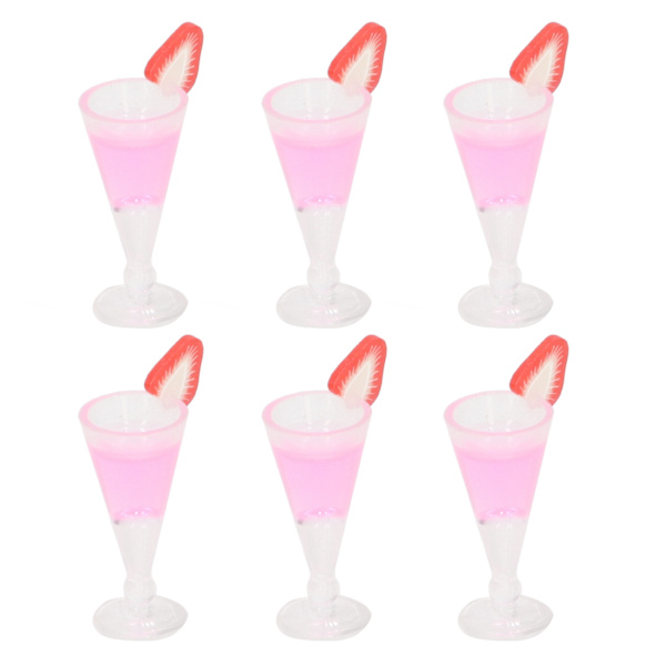 20 st dockhuscocktailglas, simulering av livsscen, 1/12 skala, minidrinkglas, leksak, dockhusdekoration, rosa