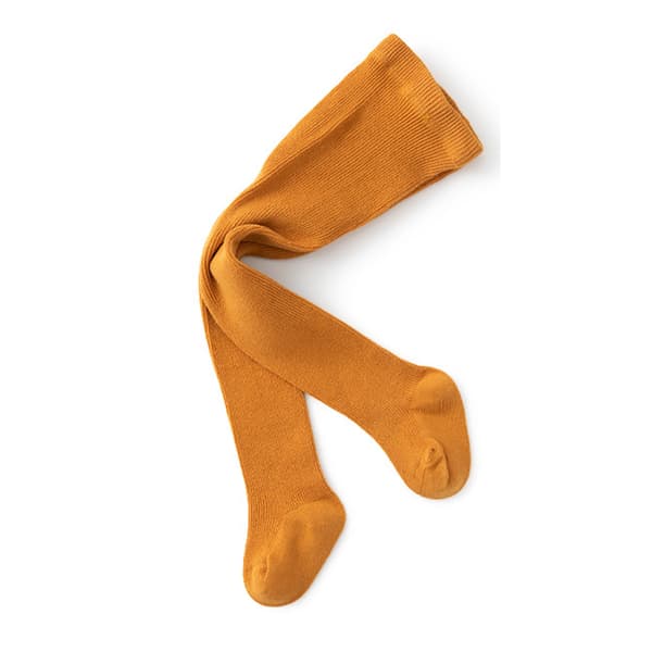 Børneleggings med fødder, bløde, varme, moderigtige strømper til børn til forår, efterår, orange gul S 18-20 højde 27,6-31,5 tommer, egnet til 0-1 år