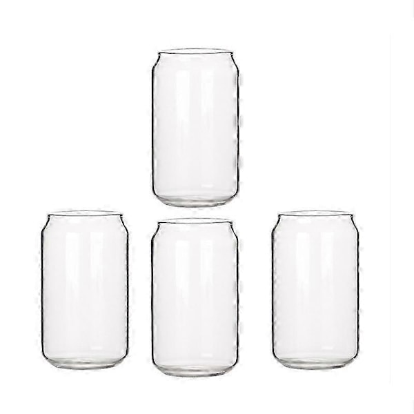 4-pack Burkformade Glas Trendiga Vattenmjölk Enkla Koppar Ölglas Shakeglas Dessertkopp Cola Mugg, 4