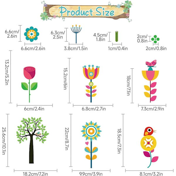 Vår Sommer Vindus Klistremerker - 148 stk, 9 ark: Blomst, Sommerfugl, Tre, Solsikke Vindus Klistremerker for Glassdekorasjon