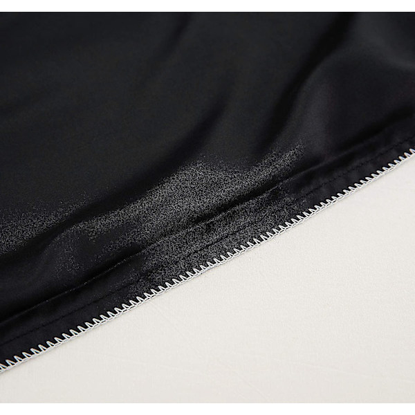 Satin Pudebetræk 20x30 Tommer, Sort - 2 Pak