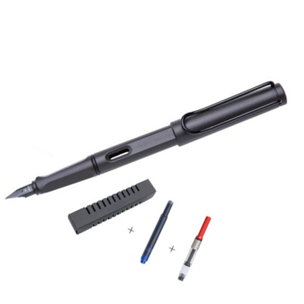 Frosted Black Trekantet Tredimensionelt Pennegreb Synligt Blæk Kalligrafi Fountain Pen Sæt