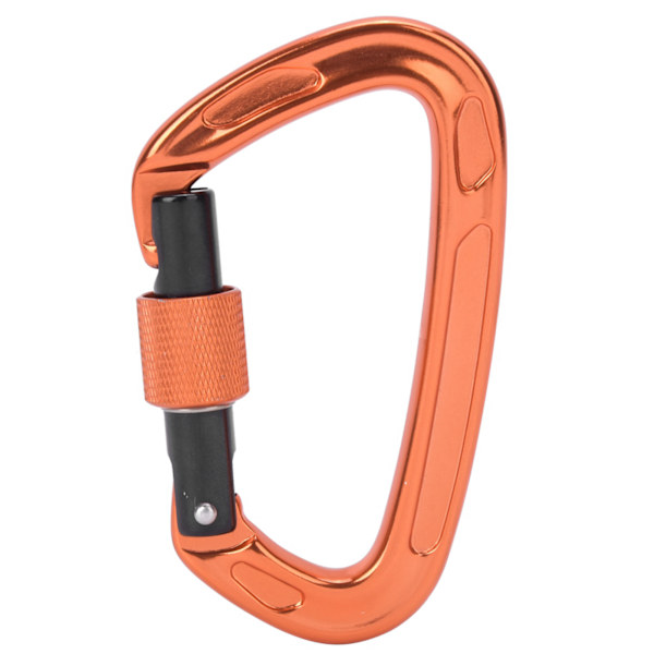 7075 Flygplansaluminium Master Lock Karabiner D-ring Säkerhetsspänne Säkerhetsutrustning Utrustning för utomhusklättring Campingorange