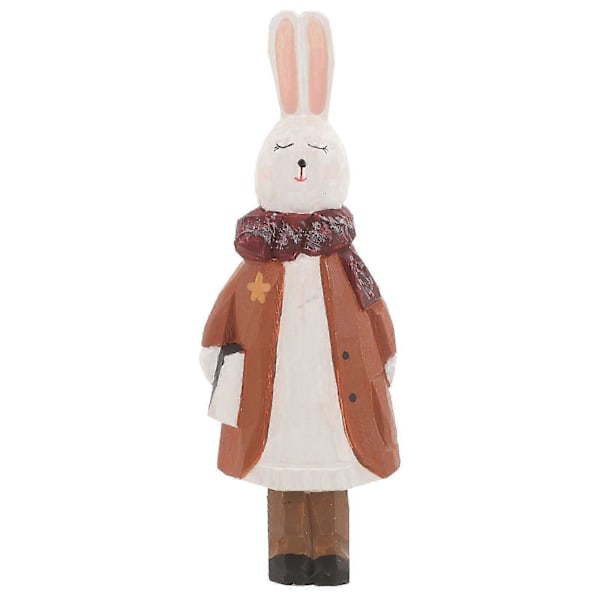 Påskhare Figur Träsnidad Påskkanin Skrivbordskanin Ornament Färgstark 13.50X4.90X4.00CM
