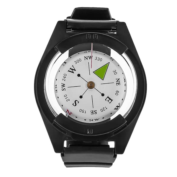 Udendørs Mini Letvægts Armbåndsur ABS Kompas Gummi Urrem Værktøjstilbehør