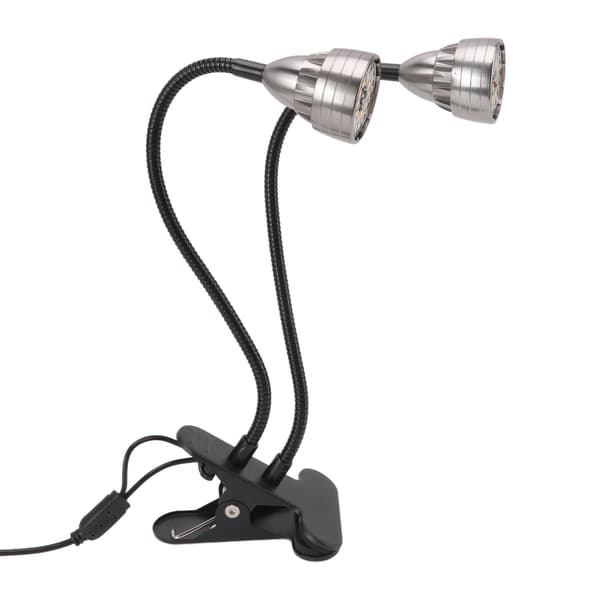 LED-växtlampor med dubbla huvuden för suckulenter, USB-driven växtlampa med klämma