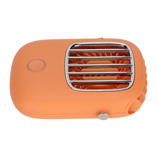 Halsventilator USB Genopladelig 3 Hastigheder Bærbar Mini Håndfri Lodret Luftstrøm Halsventilator med Justerbar Snor Orange