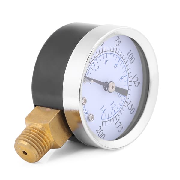 Luftkompressor trykk-/hydraulikkmåler 1/4\"NPT 0-200PSI 0-14bar manometer