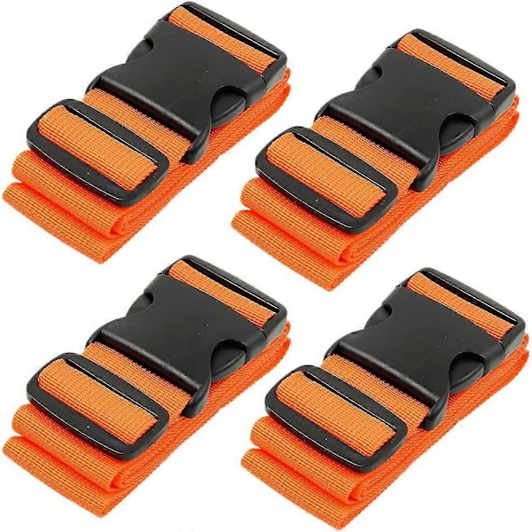 Bagageremmar för Resväskor, 4-Pack, Orange