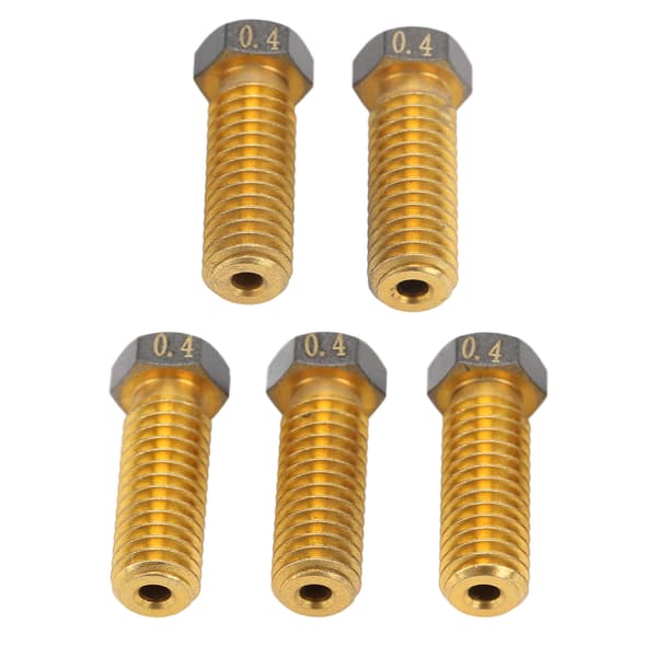5 stk. 3D-printer Hotend Dyse 0,4 mm messing PTFE-belægning ekstruder Hot End Dyse til 1,75 mm filament vulkan dyse