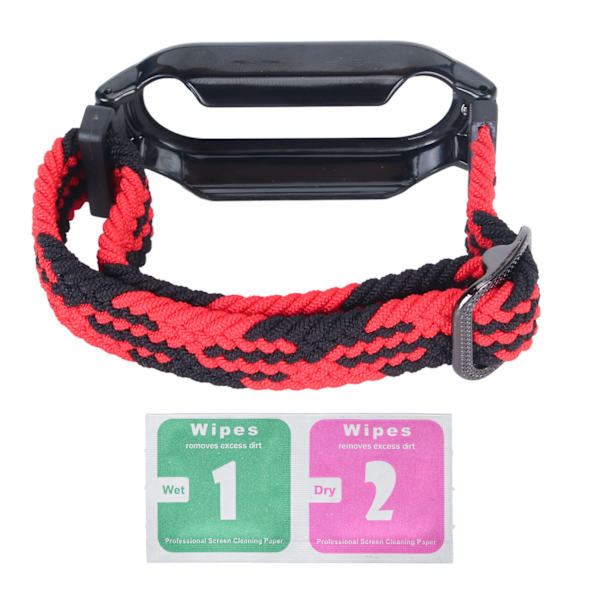 3 i 1 watch Case Byte av watch Case för Mi Band 7 Svart Röd Rem Svart skal