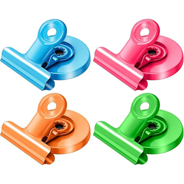 4-pack Magnetiska Clips, Repfria Kylskåpsmagneter, Färgade Whiteboardmagneter, Starka Magneter