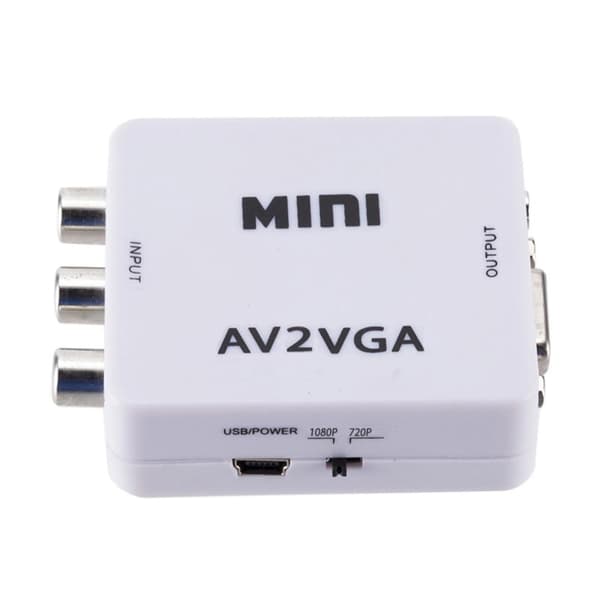 Mini HD AV til VGA Videoomformerboks AV til VGA Videoadapter Lydomformer