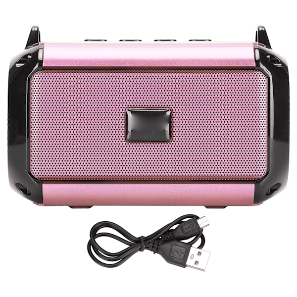 Trådlös högtalare 360° Stereo brusreducering Bärbar Bluetooth-högtalare med laddningskabel Rosa