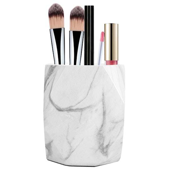 Marmorering Kosmetisk Makeup Oraganizer Opbevaringsboks Hjem Resin Makeup Etui Udvidelsesholder (Stor)