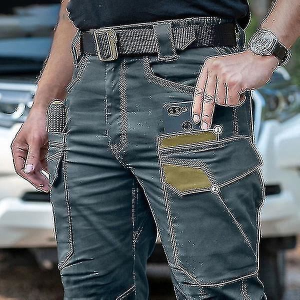 Taktiska Cargo-byxor för män | Utomhussporter Trekkingbyxor | Flerficks Army-overaller | XXXL Grön