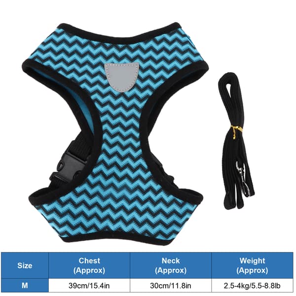 Reflekterende sele med trekkline for katter og små/mellomstore hunder MM