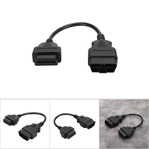 OBD 16Pin 0,3 m/0,98 ft han til hun forlængerkabel diagnostisk adapterstik