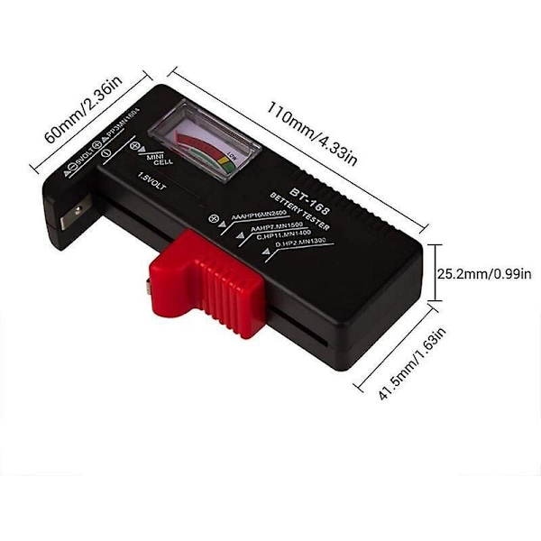 Batteritestere Batterispenningstester for Knappcelle AA/AAA/C/D/9V/1.5V Universell LCD-skjerm(3)45g