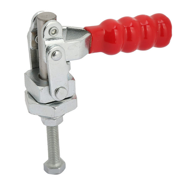 1 ST Galvaniserat järn 10 mm Räckvidd Push/Pull Quick Release Toggle Clamp 100 kg Clamping Force-silver+röd