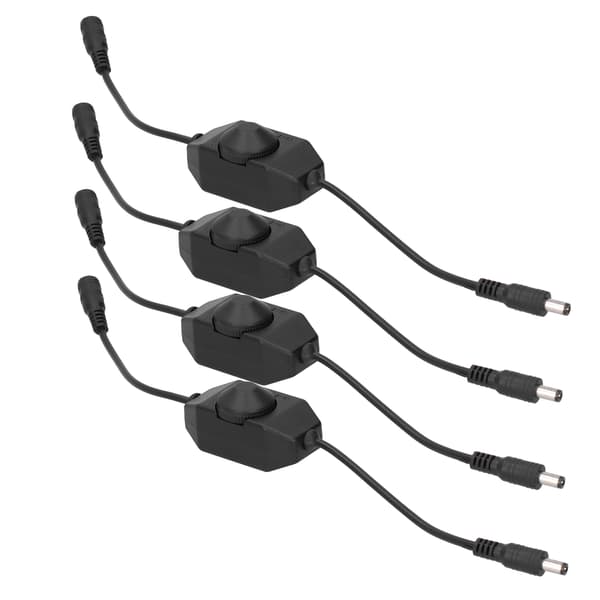 4 stk. 12V LED lysdæmperlampe trinløs dæmperknap controller tilbehør sort