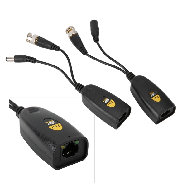 1 par 5 MP High Definition Video + Power Balun Transceiver Twisted Pair-sändare