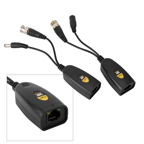 1 pari 5 megapikselin teräväpiirtovideo + Power Balun lähetin-vastaanotin kierretty parilähetin