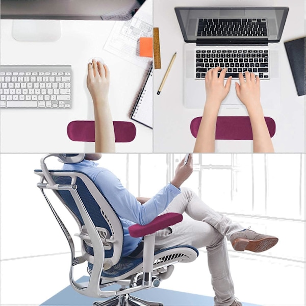 Stol Armstödsdynor 2 st, Memory Foam Spelstolsdyna, Vinröd