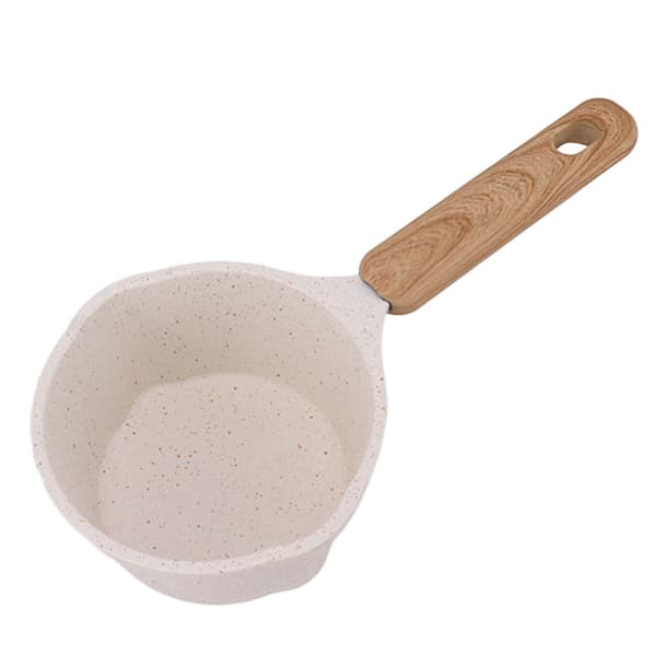 Nonstick Liten Gryte Liten Hvit Sauspanne Flatbunnet Melkegryte Multifunksjonell Kokegryte for Steking