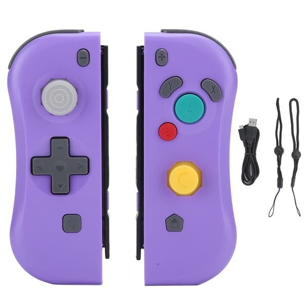 Trådlös Gamepad Vänster Höger Bluetooth Game Grip Handtag med NFC Awake för NS Switch Lila