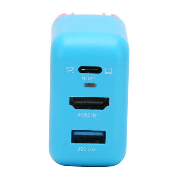 65W USB C-oplader 4K 60Hz HD Multimedia Interface 3 porte foldbar GaN-oplader til Switch-skærm TV-projektor 100-240V rød blå stik