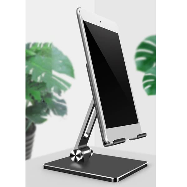 Tabletstativ Multi Vinkel Justering Sammenklappeligt Stabilt Aluminiumlegering Tabletsholder til Hjemmekontor Rejser MT134 Grå