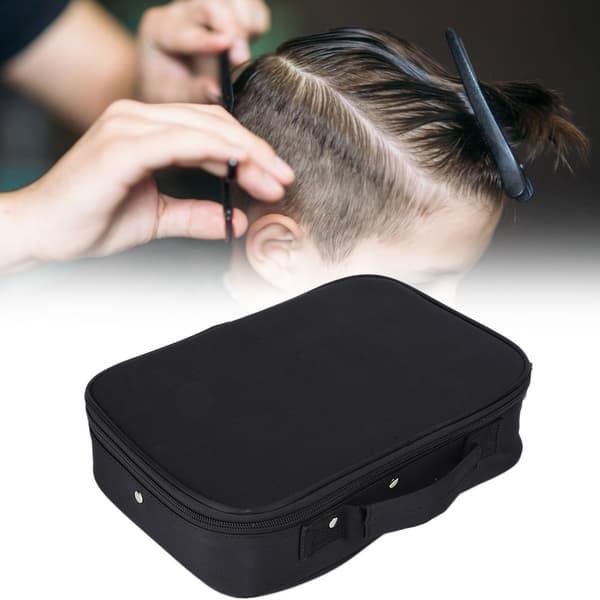 Bærbar Multifunktionel Barber Frisør Saks Taske Hårstyling Værktøjskasse (Sort)