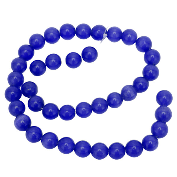 0,39 tum diameter runda pärlor Natursten DIY Armband Halsband Smyckenstillbehör mörkblå