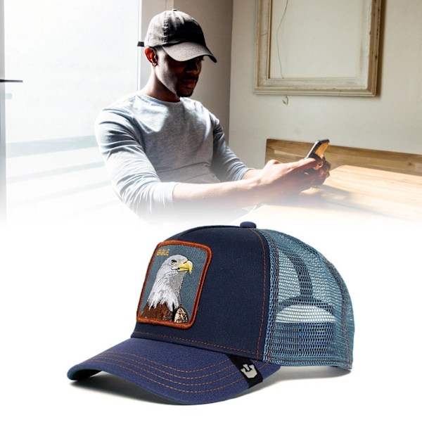 Fuglebrodert mønster baseballcaps for menn, fasjonabel utendørs reise pustende mesh baseballcaps